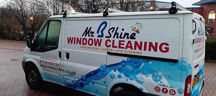 mr b shine window cleaning van clapham bedford